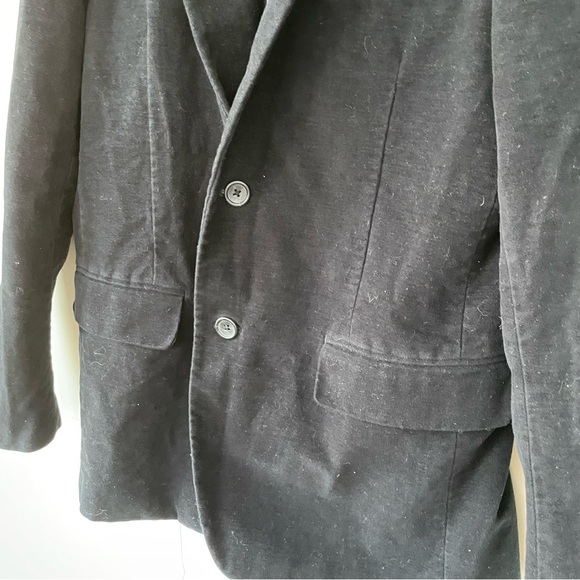 GAP Oversized Velvet Black Blazer Jacket Two Button L Large - Picture 4 of 9